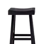 Royal Hampton – Lot de 2 tabourets de bar, assise en selle, bois massif noir style ferme