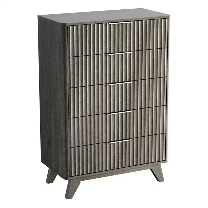 Karl Home Commode 5 Tiroirs Grille Panneaux de Particules P2 Panneaux de Fibres 30 po L.