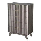 Karl Home Commode 5 Tiroirs Grille Panneaux de Particules P2 Panneaux de Fibres 30 po L.
