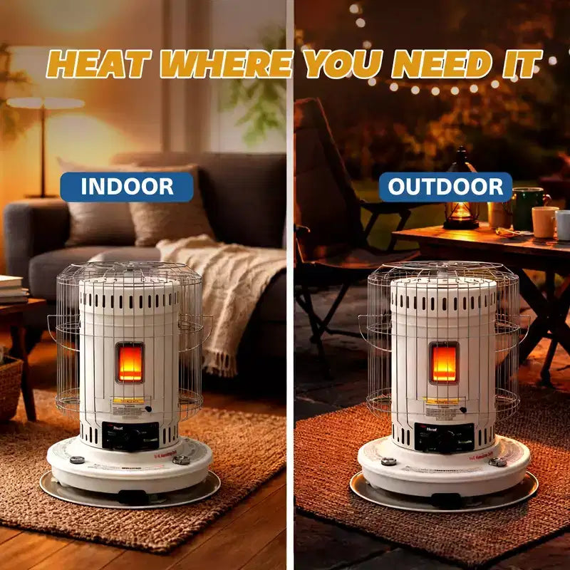 Sengoku CV 23K KeroHeat Chauffage d'appoint à convection au kérosène, efficace, portable, pour intérieur et extérieur, avec arrêt automatique de sécurité, 23 500 BTU, blanc