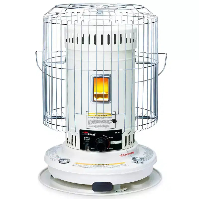 Sengoku CV 23K KeroHeat Chauffage d'appoint à convection au kérosène, efficace, portable, pour intérieur et extérieur, avec arrêt automatique de sécurité, 23 500 BTU, blanc
