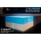 DynastyMattress Surmatelas en mousse à mémoire de forme 4 pouces CoolBreeze pour canapés-lits convertibles et pliants – Taille standard – Canapé non inclus – Fabriqué aux États-Unis