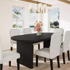 Lot de 2 chaises de salle à manger rembourrées avec pieds en bois, chaise d'appoint en tissu rembourrée à dossier haut avec garniture cloutée pour cuisine, salle à manger et restaurant