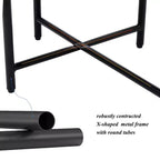 Petite table basse à 2 niveaux Noyer Marron, Étagère de rangement en bois Cadre en métal Table d'appoint pour canapé de salon