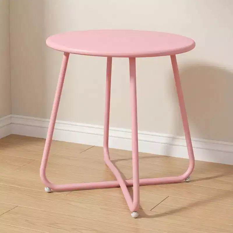 Laukingdom Table d'appoint ronde en métal de 18 pouces, table d'appoint d'extérieur résistante aux intempéries pour patio, balcon, jardin