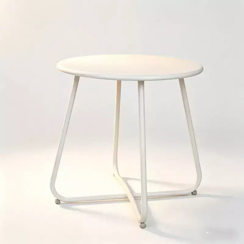 Laukingdom Table d'appoint ronde en métal de 18 pouces, table d'appoint d'extérieur résistante aux intempéries pour patio, balcon, jardin