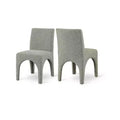 Meridian Furniture Gramercy Green Linen Textured Fabric Dining Chair, Set of 2