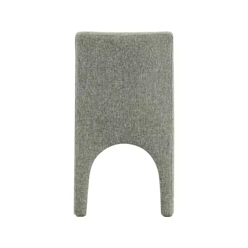 Meridian Furniture Gramercy – Chaises de salle à manger en tissu texturé lin vert, lot de 2
