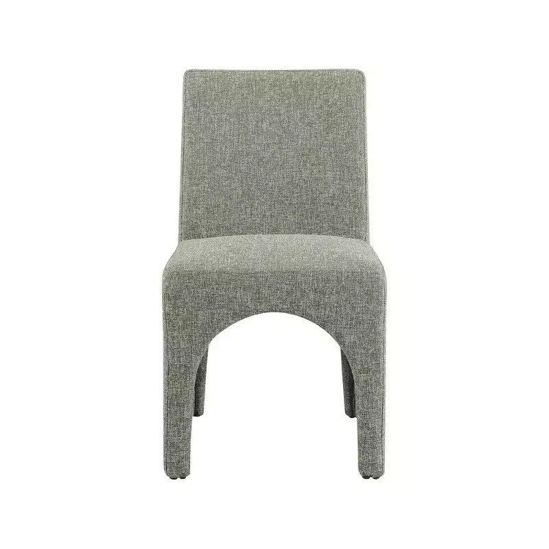 Meridian Furniture Gramercy – Chaises de salle à manger en tissu texturé lin vert, lot de 2