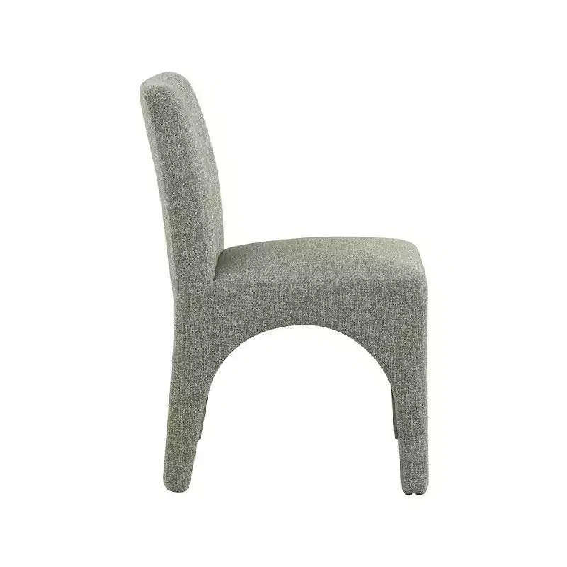 Meridian Furniture Gramercy – Chaises de salle à manger en tissu texturé lin vert, lot de 2