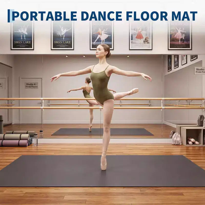 Tapis de danse portable en PVC de 4'x6', tapis de danse antidérapant de 5 mm d'épaisseur résistant aux rayures pour le ballet, le jazz, les claquettes, le yoga, le Pilates et l'exercice à domicile
