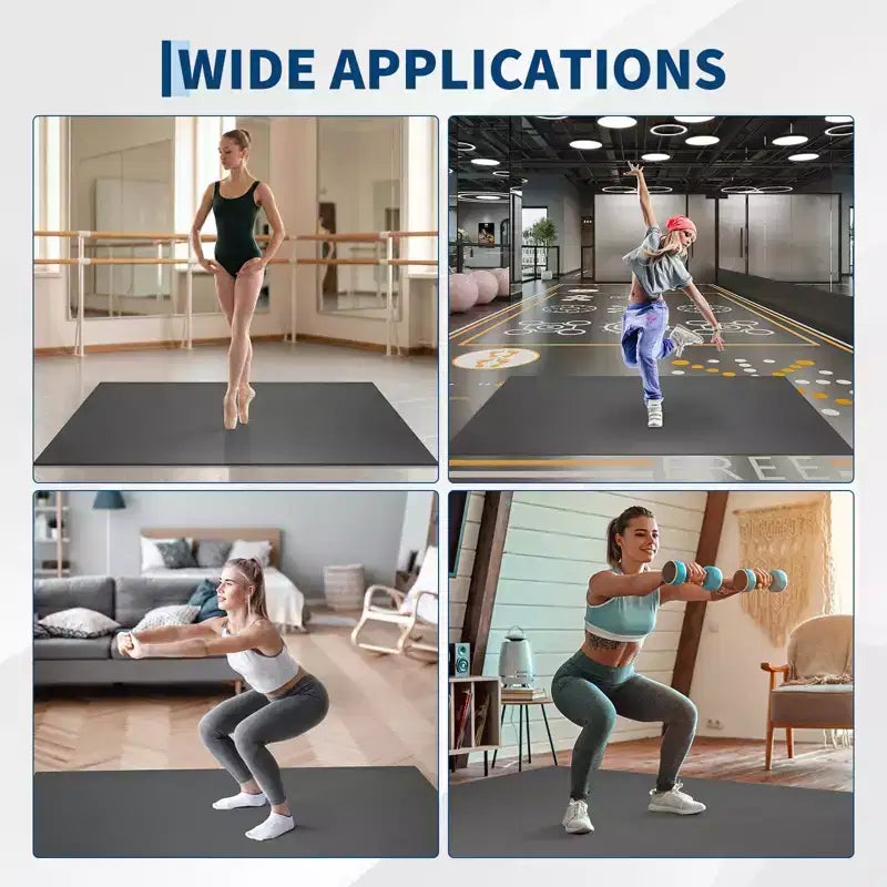 Tapis de danse portable en PVC de 4'x6', tapis de danse antidérapant de 5 mm d'épaisseur résistant aux rayures pour le ballet, le jazz, les claquettes, le yoga, le Pilates et l'exercice à domicile