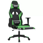 vidaXL Chaise de jeu similicuir noir et vert, métal, contreplaqué, mousse