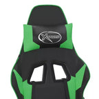 vidaXL Chaise de jeu similicuir noir et vert, métal, contreplaqué, mousse
