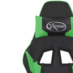 vidaXL Chaise de jeu similicuir noir et vert, métal, contreplaqué, mousse