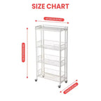 Chariot de Rangement de Cuisine Pliable à 3 Niveaux, Cadre et Étagères en Fer, Organisateur de Garde-Manger Gain de Place pour Fruits, Collations, Chariot de Service avec Roulettes Verrouillables