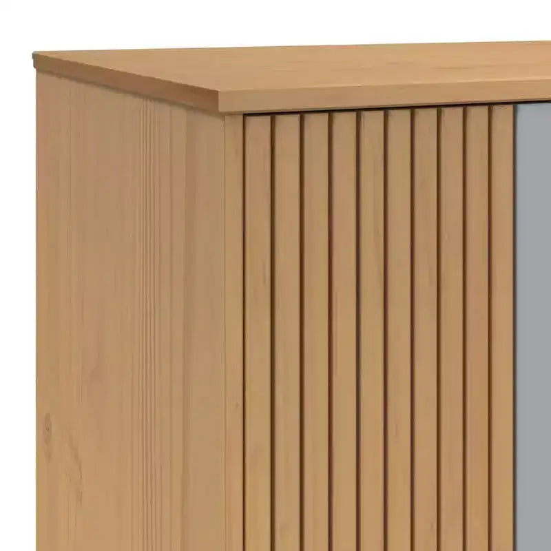 vidaXL Armoire gris et marron en bois de pin massif, bois d'ingénierie