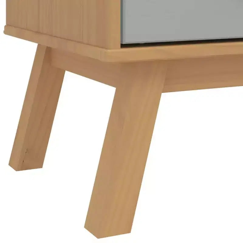 vidaXL Armoire gris et marron en bois de pin massif, bois d'ingénierie