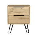 HomeRoots 22 Oak Wood Two Drawer Nightstand