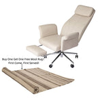 Fauteuil de bureau ergonomique moderne pivotant à dossier haut et réglable de 49H avec accoudoir et repose-pieds extensible