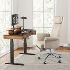 Fauteuil de bureau ergonomique moderne pivotant à dossier haut et réglable de 49H avec accoudoir et repose-pieds extensible