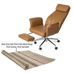 Fauteuil de bureau ergonomique moderne pivotant à dossier haut et réglable de 49H avec accoudoir et repose-pieds extensible