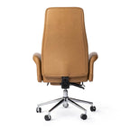 Fauteuil de bureau ergonomique moderne pivotant à dossier haut et réglable de 49H avec accoudoir et repose-pieds extensible