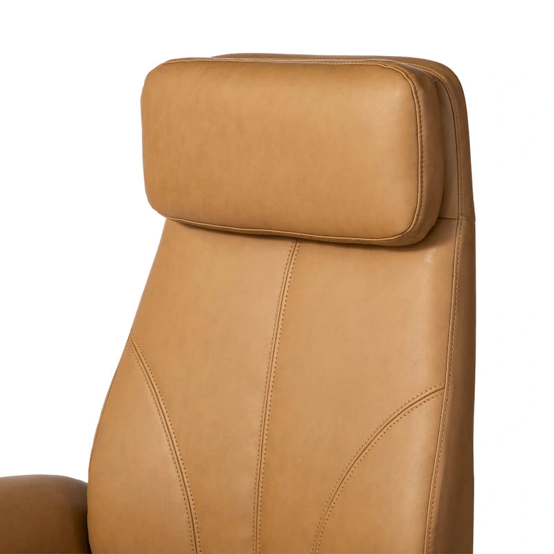 Fauteuil de bureau ergonomique moderne pivotant à dossier haut et réglable de 49H avec accoudoir et repose-pieds extensible