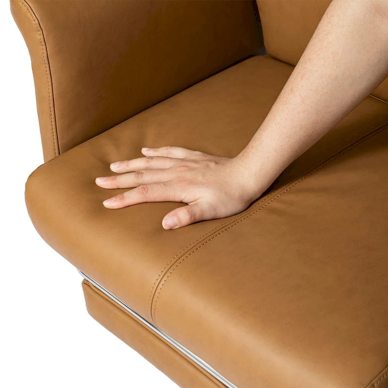 Fauteuil de bureau ergonomique moderne pivotant à dossier haut et réglable de 49H avec accoudoir et repose-pieds extensible
