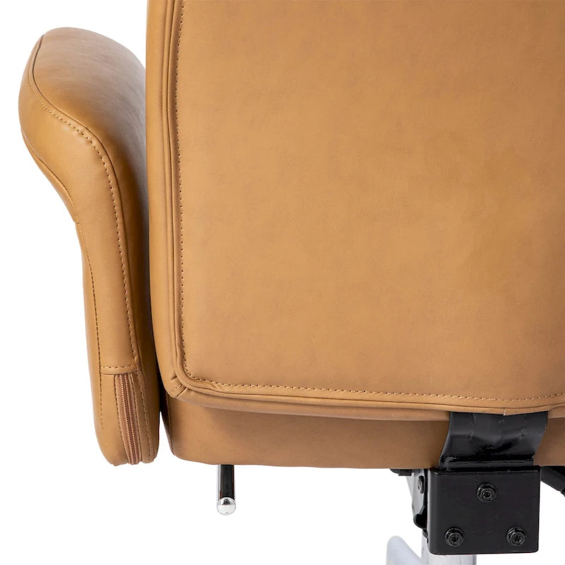 Fauteuil de bureau ergonomique moderne pivotant à dossier haut et réglable de 49H avec accoudoir et repose-pieds extensible