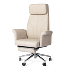 Fauteuil de bureau ergonomique moderne pivotant à dossier haut et réglable de 49H avec accoudoir et repose-pieds extensible