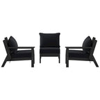 Polytrends Birchwood Canapé d'extérieur 3 places avec coussins en HDPE tout temps, noir