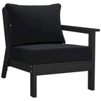 Polytrends Birchwood Canapé d'extérieur 3 places avec coussins en HDPE tout temps, noir