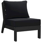 Polytrends Birchwood Canapé d'extérieur 3 places avec coussins en HDPE tout temps, noir