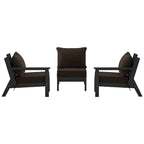 Polytrends Birchwood Canapé d'extérieur 3 places avec coussins en HDPE tout temps, noir