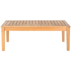 SAFAVIEH Outdoor Living Del Mar Ensemble de patio 4 pièces en bois d'acacia marron avec coussins beiges - 48 L x 25 P x 32 H po