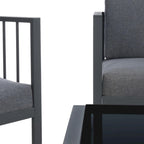 SAFAVIEH Ensemble de salon d'extérieur Holyoke 4 pièces - 49L x 25P x 28H