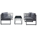 SAFAVIEH Ensemble de salon d'extérieur Holyoke 4 pièces - 49L x 25P x 28H