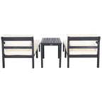 SAFAVIEH Outdoor Living Ensemble de 5 meubles d'extérieur Pratia – Gris ardoise foncé/beige – 29 larg. x 27 prof. x 27 haut.