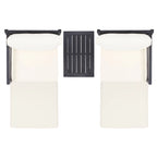 SAFAVIEH Outdoor Living Ensemble de 5 meubles d'extérieur Pratia – Gris ardoise foncé/beige – 29 larg. x 27 prof. x 27 haut.