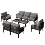 Christopher Knight Home - Canapé d'angle d'extérieur 5 places Ashton avec deux tables basses, assise profonde et coussins moelleux