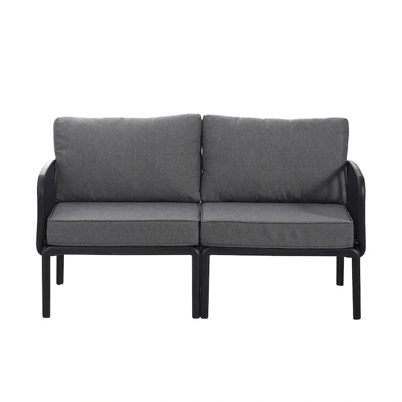 Christopher Knight Home - Ashton 5-Piece Outdoor Patio Sectional with Two Coffee Tables, Deep Seating and Plush Cushions