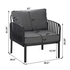 Christopher Knight Home - Canapé d'angle d'extérieur 5 places Ashton avec deux tables basses, assise profonde et coussins moelleux