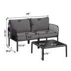 Christopher Knight Home - Canapé d'angle d'extérieur 5 places Ashton avec deux tables basses, assise profonde et coussins moelleux