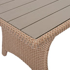 6-Piece Outdoor Patio Rattan Sofa Set with Dining Table, Chair, and Stools