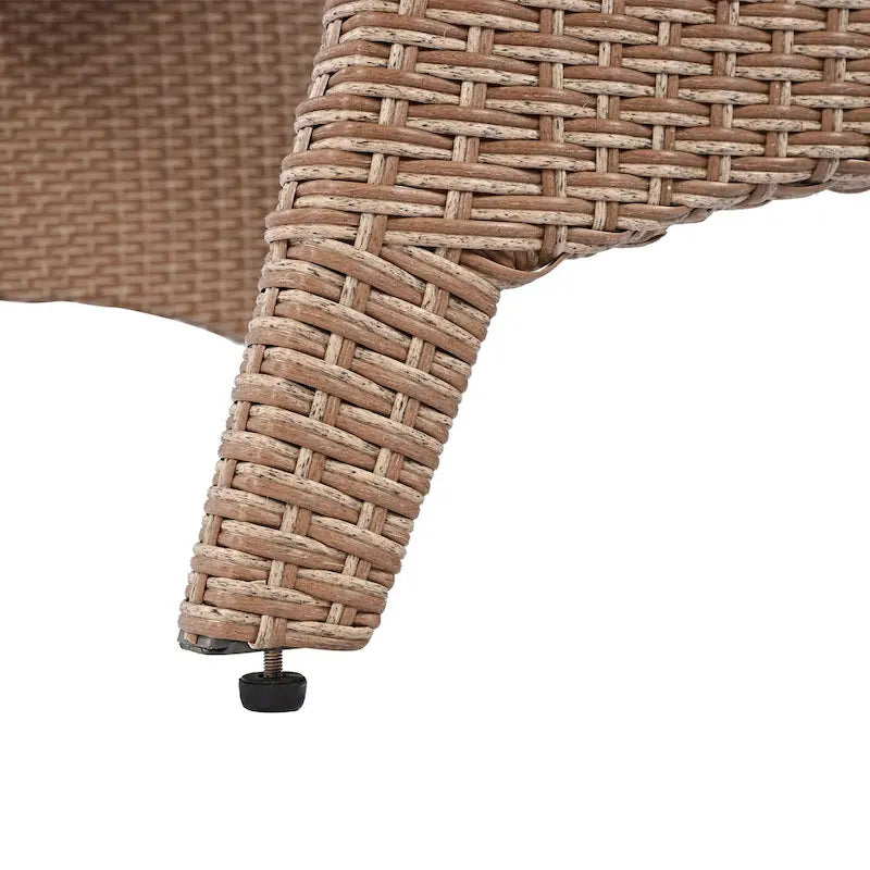 6-Piece Outdoor Patio Rattan Sofa Set with Dining Table, Chair, and Stools
