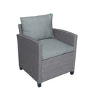 6-Piece Outdoor Patio Rattan Sofa Set with Dining Table, Chair, and Stools
