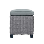 6-Piece Outdoor Patio Rattan Sofa Set with Dining Table, Chair, and Stools