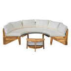 Canapé d'angle d'extérieur 12 places en bois d'acacia avec table basse