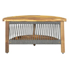 Canapé d'angle d'extérieur 12 places en bois d'acacia avec table basse